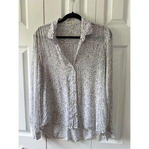 Bella Dahl XS “The Clean Shirt” Button Down - black & white